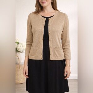 Talbots cardigan Gold color size large